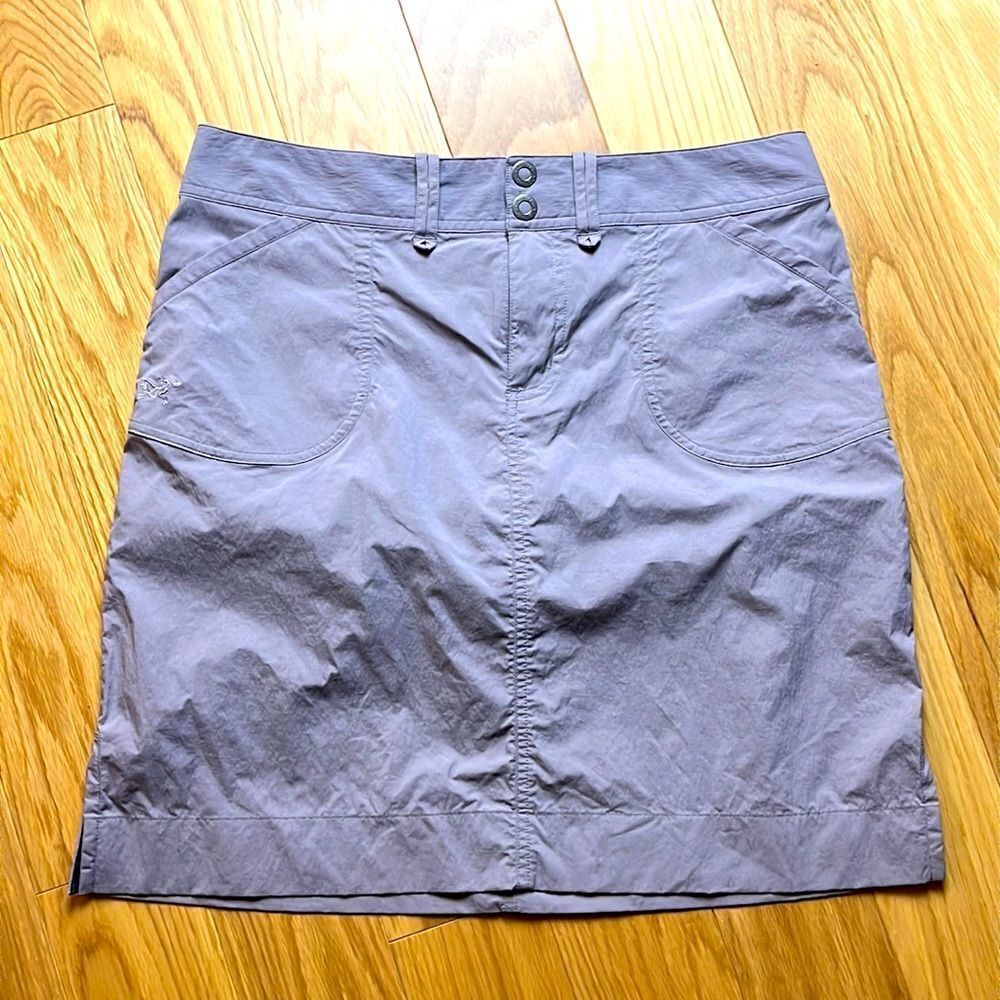 ARC'TERYX  Grey Stretch A-line PARAPET SKIRT QuikDry Lightweight Size 8